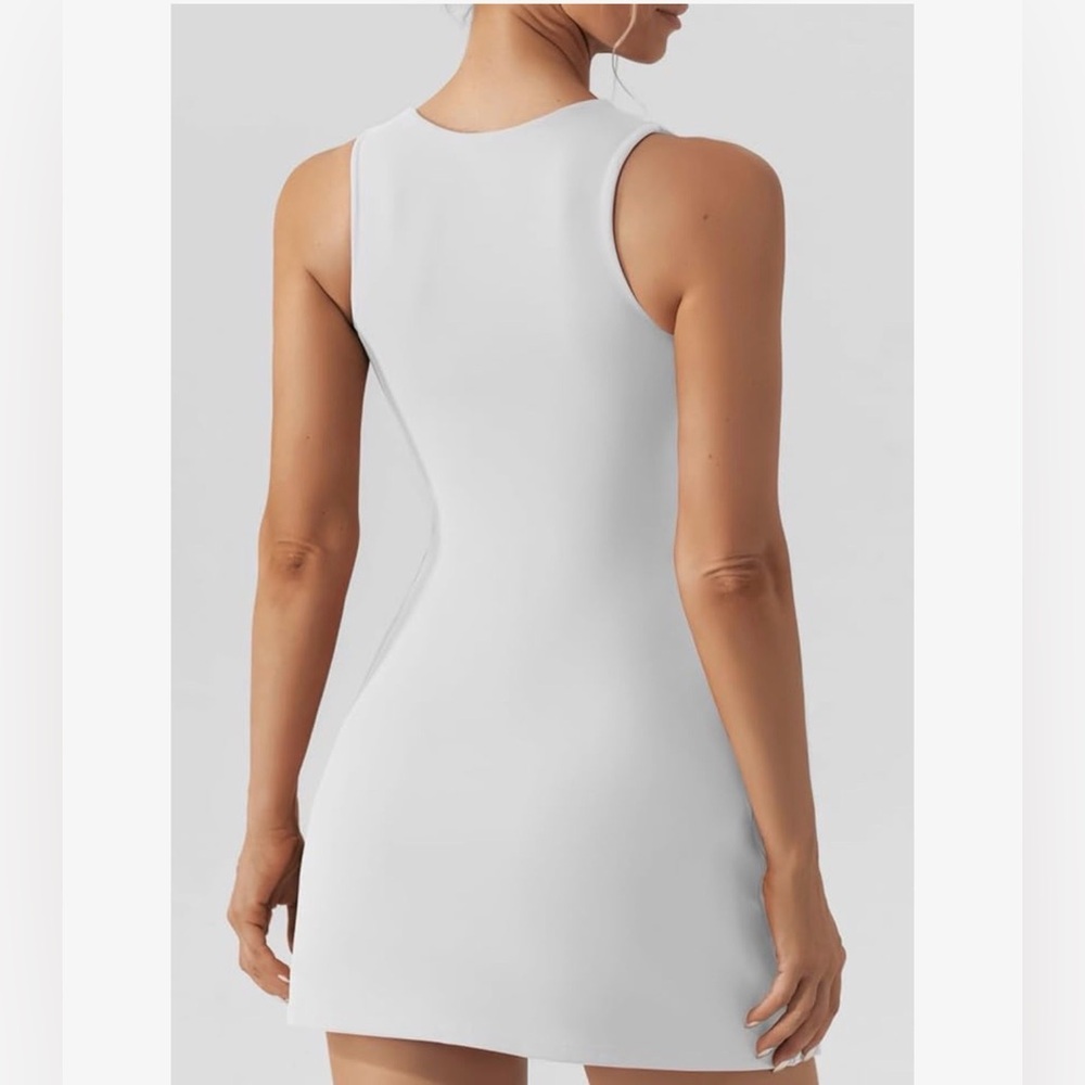 Square Neck White Mini Dress - Picture 2 of 5